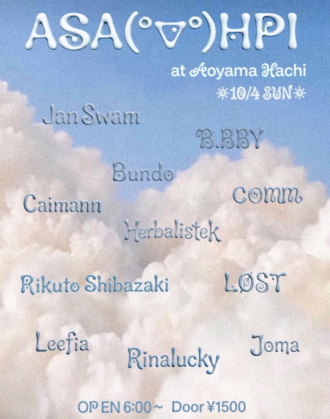 ASAHPI at Aoyama Hachi — Oct 4, 2026 | Nightlife Tokyo