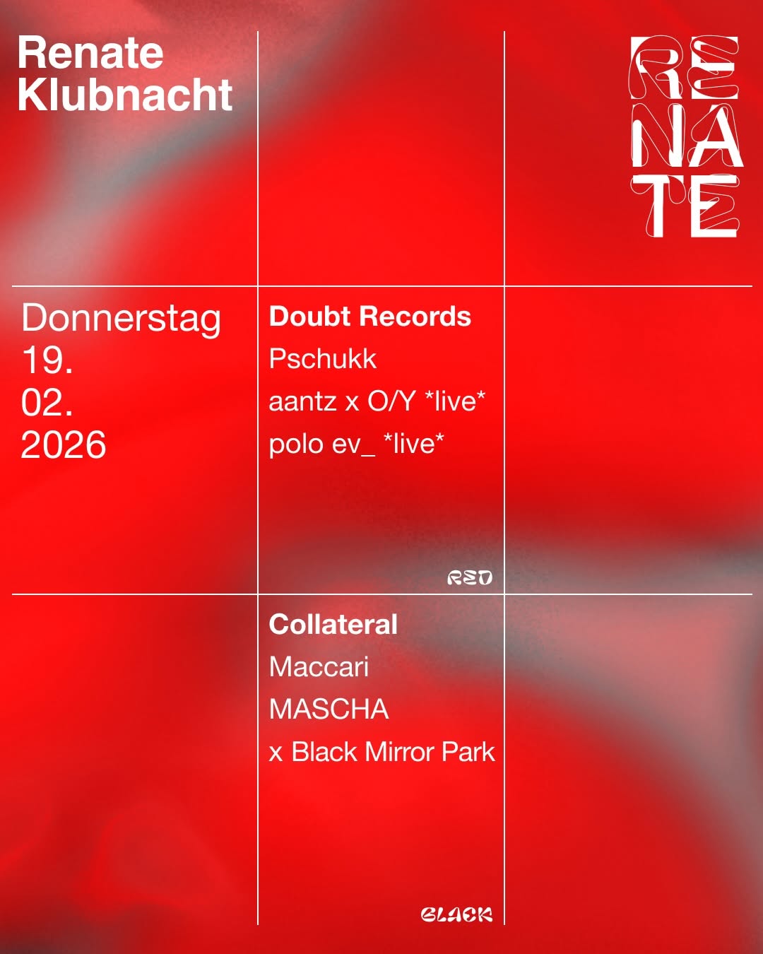 Renate Klubnacht with Collateral & doubt.records